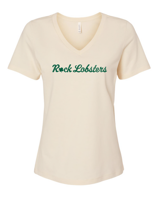 St Patty's Day Rock Lobster Ladies V neck