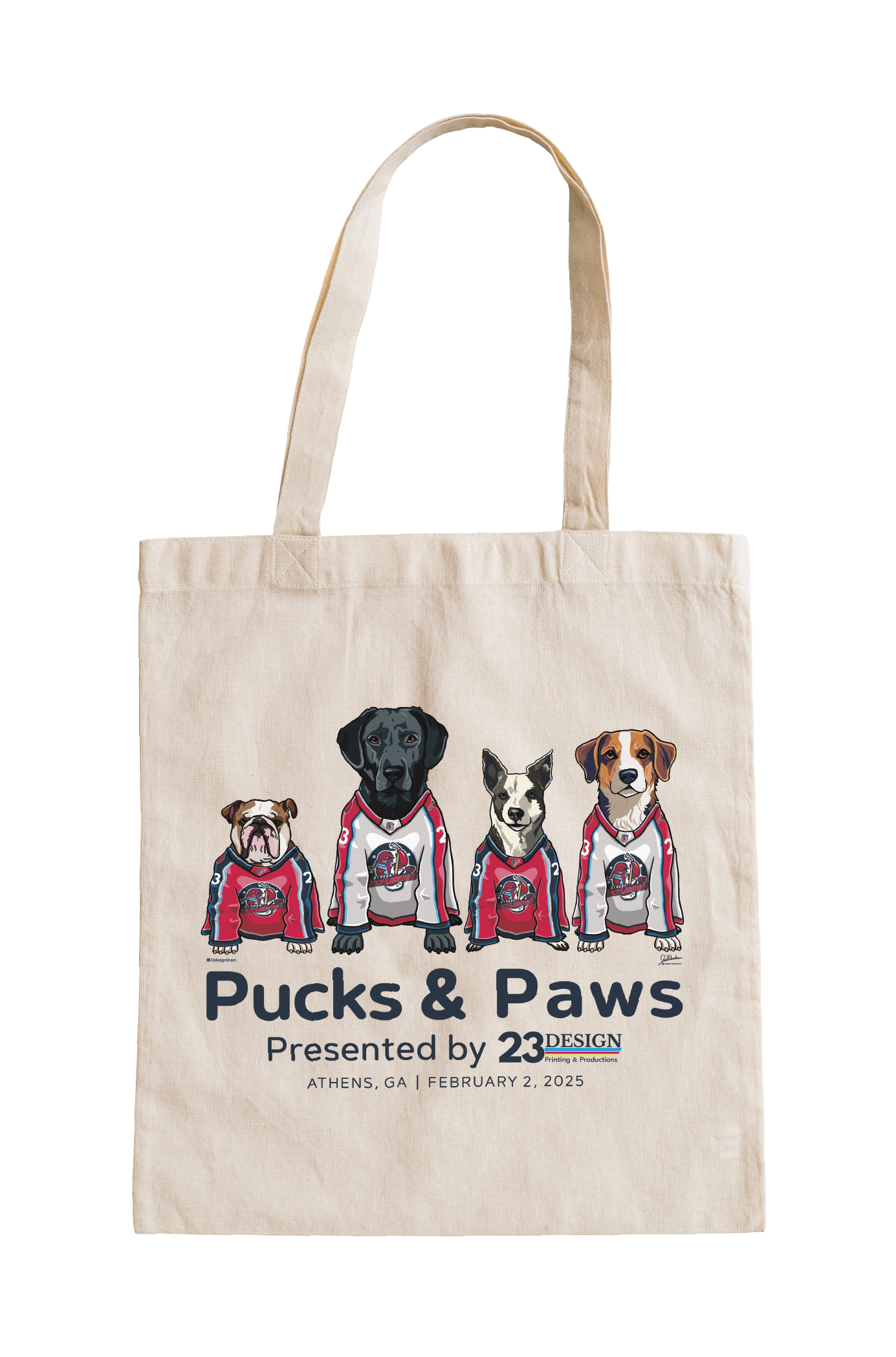 Puck for Paws tote bag